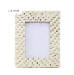 Cadre photo minimaliste en os incrusté avec motif feuille, rectangulaire, vertical, à fixer au mur, décoratif, au meilleur prix - Product Image 2