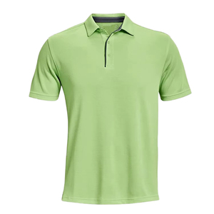 Polo à manches courtes pour homme, couleur unie, coupe classique, style décontracté, tissu tricoté à séchage rapide, vert - Product Image 1