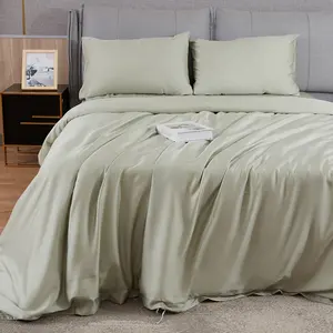 Natural Soft Pure Bamboo King Size Bamboo Sheets Ultra Silk Smooth Bamboo Bed Sheet 100% Organic