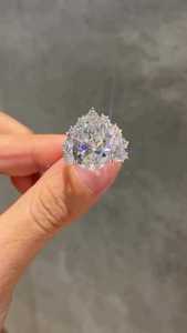 Anillo de Moissanita con Corte de Pera y Racimo de Diamantes, Plata de Ley 925 Original, Joyería Fina para Mujer, Regalo de Aniversario para Enamorados - Product Image 4