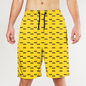 Short de bain pour homme à motif géométrique, séchage rapide, taille à cordon, décontracté, bleu marine avec imprimé blanc - Product Image 3