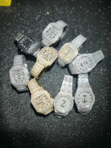 Reloj de Diamante Moissanite con Corte Redondo D VVS1, con Función de Fecha, Estilo Hip Hop, Caja de Acero, para Hombre y Mujer - Fabricante Indio - Product Image 6