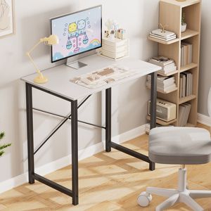Modern <b>White</b> Wooden Computer <b>Desk</b> with Drawer for <b>Home</b> <b>Office</b> and Study - Product Image 5