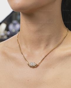 Collier pendentif de luxe en diamant taille marquise 2,00 carats VS1, cultivé en laboratoire, or 14 carats, pour mariages, fiançailles, demande en mariage, cadeau pour elle - Product Image 2