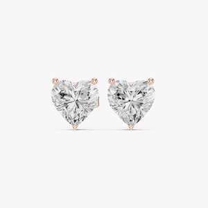 Pendientes de Diamantes Cultivados en Laboratorio con Corte Corazón de 2.15CTW, Oro Amarillo de 9K, 3 Puntas, Joyería Fina al por Mayor OEM - Product Image 2