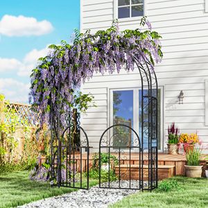 Arche de jardin en acier de 2,25 m pour plantes grimpantes et roses, arche de mariage extérieure, treillis et portails - Product Image 2