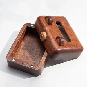 Rectangular Walnut Wood Tissue Box Cover Handmade Wooden Tissue Holder for Bathroom Bedroom <b>Office</b> Natural Finishing <b>Rustic</b> Home - Product Image 5