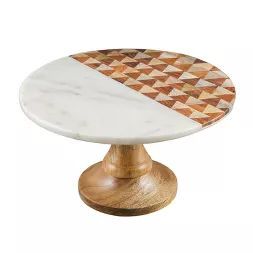 Plateau de présentation de gâteaux en bois fait main, écologique, pour boulangerie, café, restaurant et décoration de table d'événements - Product Image 1