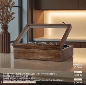 Wooden Watch Box for Men Timepiece Storage Jewelry Organizer <b>Display</b> <b>Case</b> 12-Slot - Product Image 5