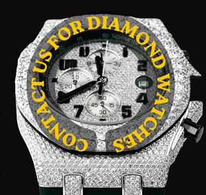 Montre élégante en moissanite à prix de gros pour homme et femme, montre-bracelet de luxe tendance avec bracelet en caoutchouc étincelant - Product Image 6