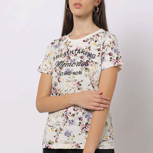 T-shirt femme à manches courtes, coupe ample et confortable, style tendance, col rond, été 2026 - Product Image 1