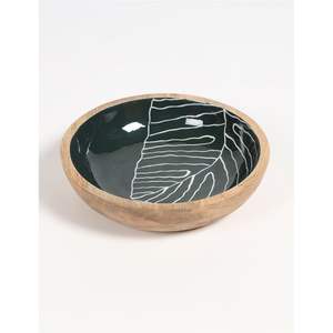 Tazón de Madera Hecho a Mano con Diseño de Hojas, Recubrimiento Esmaltado, Apto para Alimentos, Tazón Decorativo de Madera para Servir Nueces, Frutas, Bocadillos y Dulces - Product Image 1