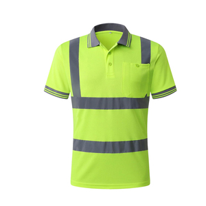 Camiseta Polo de Manga Corta con Cinta Reflectante OEM de Alta Visibilidad para Trabajo de Seguridad, Trabajo en Carretera y Construcción Industrial - Product Image 1