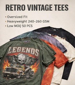 Qualité supérieure, 100% coton tricoté, effet vintage, imprimé graphique, entièrement personnalisé, coupe ample et oversize pour homme, poids lourd - Product Image 3