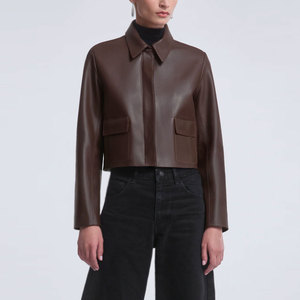 Chaquetas de Cuero Cortas para Mujer, a la Moda, de Manga Larga, de Alta Calidad, en Oferta - Product Image 2