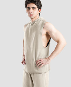 Camisetas sin Mangas con Capucha para Hombre, Transpirables, de Secado Rápido, Poliéster y Elastano, Corte Ajustado, para Entrenamiento y Fisicoculturismo - Product Image 2