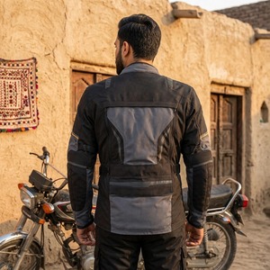 Chaqueta de Seguridad para Motociclistas, Chaqueta de Cordura Impermeable, Cortavientos, Transpirable, de Manga Larga, para Todas las Estaciones - Product Image 2