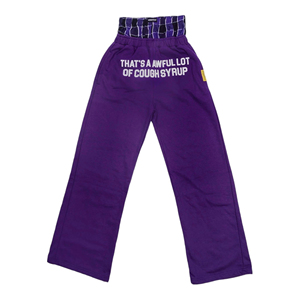 Pantalon de jogging ample et oversize à jambe large, coupe droite, avec logo personnalisé en perles, double taille épaisse, effet vieilli - Product Image 6