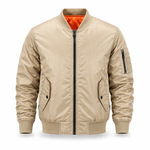 Chaqueta Bomber de Invierno Personalizada |   Chaqueta vaquera ligera unisex con logo frontal |   Venta al por Mayor OEM/ODM - Product Image 6