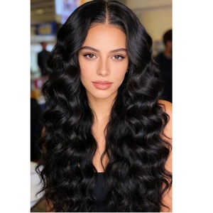 Peluca de Cabello Humano Remy con Ondas Profundas y Encaje HD, Sin Pegamento, Transpirable, Cómoda para Usar Todo el Día, Disponible para la Venta, de Proveedor Indio - Product Image 1