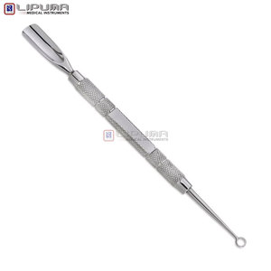 Removedor de callos de acero inoxidable de doble cara, empujador de cutículas cómodo y de fácil agarre, cuchilla curva, mango largo para puntos negros y uñas - Product Image 2