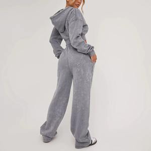 Conjunto Deportivo de Invierno para Mujer, 100% Algodón, 2 Piezas, Sudadera y Pantalones Deportivos Casuales - Product Image 3