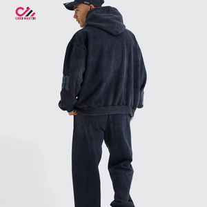 Survêtement Homme Délavé à l'Acide avec Lettres Gaufrées, Style Streetwear, Pull à Capuche et Bas de Survêtement, Tendance et Cool - Product Image 2