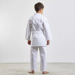 <b>Red</b> Karate Gi Uniform Set for Boys 100% Cotton Durable Plain Dyed Regular Fit with Black Belt Children Martial Arts Wear - Product Image 5