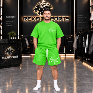 เสื้อยืดและกางเกงขาสั้นลายกราฟิกสตรีทแวร์สำหรับผู้ชาย ชุดลำลองไซส์ใหญ่สำหรับฤดูร้อน ชุด 2 ชิ้น ผลิตจากโรงงาน - Product Image 5