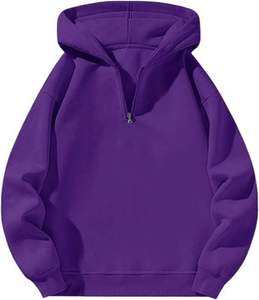Top Trending Streetwear Men Quarter Zip Hoodie Winter Embroidered Stonewashed Customized Men's Oversized Windproof Hoodie - Product Image 3