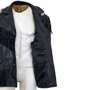 Western Style Cowboy's Suede <b>Leather</b> Coated Eco-Friendly Windproof Men's <b>Jackets</b> Customized Logo Print <b>Long</b> Sleeve - Product Image 4