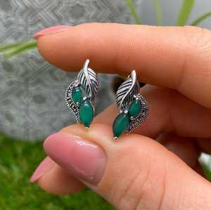 Pendientes de Piedra Preciosa de Ónix Verde Natural, Plata de Ley 925, Chapados en Rodio, Hechos a Mano, Joyería para Mujer, Regalo para Fiestas, Venta al por Mayor - Product Image 5