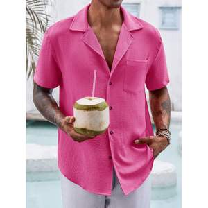 2025เสื้อเชิ้ตผู้ชายมีกระดุมผ้าฝ้าย100% ลำลองคิวบาแขนสั้นโยคะฮิปปี้ฤดูร้อนเสื้อชายหาดขนาด XL 6XL มี - Product Image 4