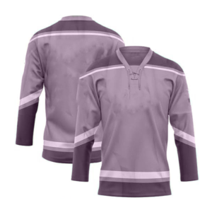 Maillot de hockey sur glace pour homme, col en V, vert et gris rayé, polyester, évacuation de l'humidité, coupe régulière, manches trois quarts, toutes saisons - Product Image 2
