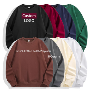 Sweat-shirts à col rond pour femmes, 100% coton, couleur unie, manches longues, tricoté, décontracté, pour l'automne - Product Image 4