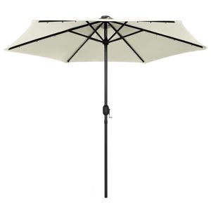Sombrilla Solar de Aluminio de 106.3 Pulgadas, Parasol de Jardín de Poliéster Blanco Arena - Product Image 2