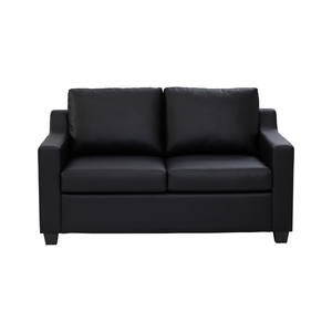 Sofá Ejecutivo Profesional de Dos Plazas en Cuero PU Negro con Tapicería de Espuma, Diseño Moderno para Recepción de Oficina y Uso Doméstico - Product Image 2