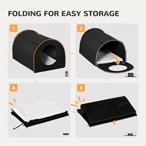 Cucce e Arredi per Animali Domestici: Cuccia Invernale Impermeabile per Gatti da Interno ed Esterno per Più Gatti, Nera - Product Image 5