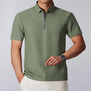 Camiseta de Negocios para Hombre, Estilo Veraniego, Cierre de Media Cremallera, con Logotipo Imprimible, Tendencia Transfronteriza - Product Image 6