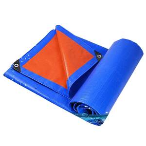 Rouleau de tissu de bâche en polyéthylène PEHD bleu orange personnalisé Bâche PE tissée Couverture de camion Bâche protégée contre les UV - Product Image 5