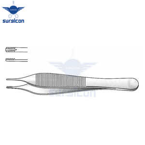 Pinzas Adson-Brown para Tejidos y Agarre, 12 cm / 4-3/4 Pulgadas, con 7x7 Dientes, Instrumento Quirúrgico de Acero Inoxidable para Sujetar Tejidos - Product Image 3