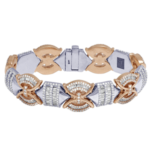 Pulseras de Diamantes de 20 mm con Incrustaciones de Diamantes, Lujosas Pulseras Cubanas de Plata 925 con Incrustaciones de Diamantes, Exquisitas Pulseras con Incrustaciones de Diamantes en Venta para Exportación - Product Image 3