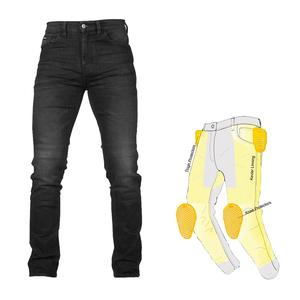Men's Protective Motorcycle Jeans With <b>Thigh</b> And Knee Protectors Kevlar Lining Breathable All Seasons Wear - Product Image 1