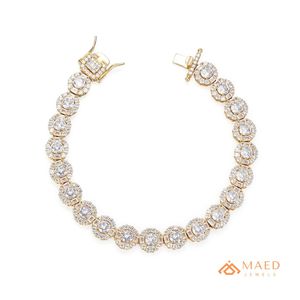 กำไลข้อมือโมอิสซาไนต์ชุบทอง 18K เครื่องประดับแฟชั่น กำไลแบบ Cuban Link สำหรับผู้หญิงผู้ชาย ของขวัญสุดหรู เครื่องประดับคุณภาพ นิวยอร์กซิตี้ นิวยอร์ก - Product Image 1