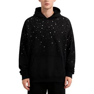 Sudadera con Capucha de Diamantes de Imitación, Diseño de Cielo Estrellado y Galaxia con Degradado, Adornos Brillantes, Sudadera Casual de Invierno para Hombre y Mujer, 100% - Product Image 2
