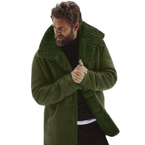 Manteau d'hiver épais et chaud personnalisé pour hommes veste en cuir Trench pour hommes à la mode manteau en fourrure à manches longues vêtements pour hommes - Product Image 1
