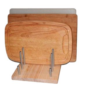 Support de planche à découper rectangulaire en bois d'acacia de qualité supérieure, support pour couteau, épaisseur 2,0 cm, compatible lave-vaisselle, organisateur de comptoir de cuisine moderne - Product Image 1
