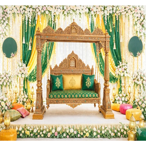 Decoración de escenario para Noche de Mehndi pakistaní, Columpio Maharaja, Columpio de escenario para Noche de Mehndi árabe, Hermoso columpio para ceremonia de brazaletes, Jhula USA - Product Image 1