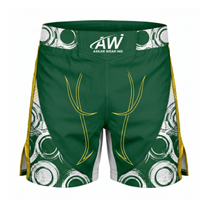 Pantalones Cortos de MMA Verdes Ajustados para Hombre Askar Wear, Impresión por Sublimación, Secado Rápido, Poliéster, Ropa de Artes Marciales Mixtas, Talla Adulto - Product Image 2