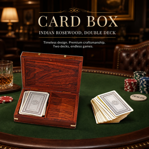 Premium Indian Rosewood Double Deck <b>Card</b> Box | Handmade Wooden Playing <b>Cards</b> Storage Case for Poker Bridge Casino Gift Use - Product Image 3